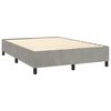 vidaXL Boxspringbett mit Matratze & LED Hellgrau 140x190 cm Samt