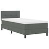 vidaXL Boxspringbett mit Matratze mit LED Dunkelgrau 80 x 200 cm Stoff