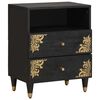 vidaXL Nachttisch Schwarz 50 x 33 x 62 cm Massivholz Mango
