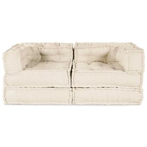 vidaXL Modulare Sofagarnitur 2 stk. Stoff Creme 140 x 70 x 56 cm