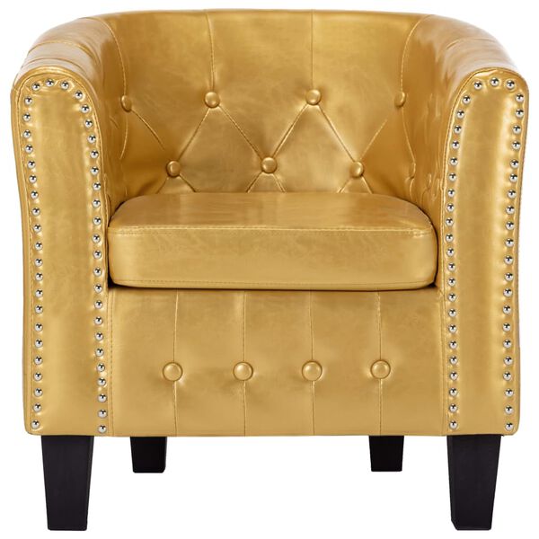 vidaXL Clubsessel Gl&auml;nzendes Golden Kunstleder