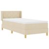 vidaXL Boxspringbett mit Matratze mit Kopfteil Creme 200 x 90 cm Stoff