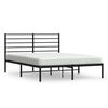 vidaXL Bettgestell mit Kopfteil Metall Schwarz 120x190 cm