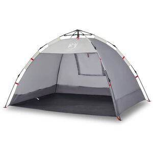 vidaXL Strandzelt 2 Personen Grau Quick Release Wasserdicht