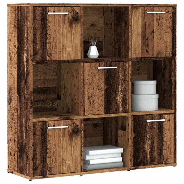 vidaXL Bücherregal Altholz-Optik 90x28x90 cm Holzwerkstoff