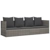 vidaXL Outdoor-Loungebett mit Kissen Grau Poly Rattan