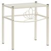 vidaXL Nachttisch Wei&szlig; Transparent 42,5x33x44,5 cm Metall und Glas