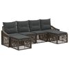 vidaXL Gartensofa-set 6 stk. Grau Poly-Rattan
