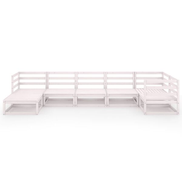 vidaXL 7-tlg. Garten-Lounge-Set Wei&szlig; Massivholz Kiefer