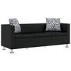 vidaXL Sofa-Set Kunstleder 3-Sitzer + 2-Sitzer + Sessel Schwarz