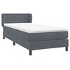 vidaXL Boxspringbett mit Matratze Dunkelgrau 80x210 cm Samt