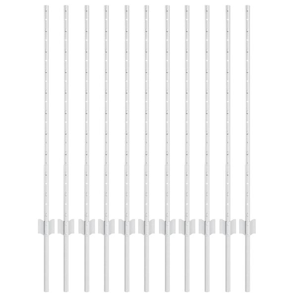 vidaXL Zaunpfosten 11 pcs Silber 100 cm Stahl