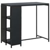 vidaXL Bartisch mit Regal Schwarz 120x60x110 cm Poly Rattan