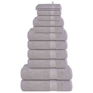 vidaXL 12-tlg. Handtuch-Set FROGN Grau 360 g/m&sup2;