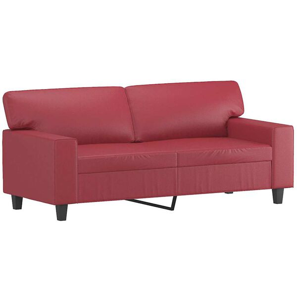 vidaXL 2-Sitzer-Sofa Weinrot 140 cm Kunstleder