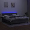 vidaXL Boxspringbett mit Matratze & LED Dunkelgrau 180x200 cm Stoff