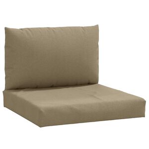 vidaXL Palettenkissen 2-tlg. Melange Taupe Stoff