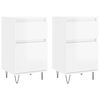 vidaXL Sideboards 2 Stk. Hochglanz-Wei&szlig; 40x35x70 cm Holzwerkstoff