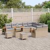 vidaXL Garten-Sofa-Set mit Kissen 12 pcs Beige und Hellgrau