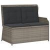 vidaXL 5-tlg. Garten-Lounge-Set mit Kissen Grau Poly Rattan