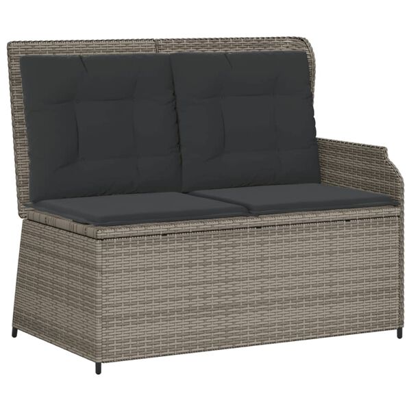 vidaXL 5-tlg. Garten-Lounge-Set mit Kissen Grau Poly Rattan