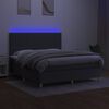vidaXL Boxspringbett mit Matratze & LED Dunkelgrau 180x200 cm Stoff