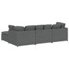 vidaXL Modulares Sofa mit Fu&szlig;hocker Kissen Stoff Dunkelgrau