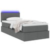 vidaXL Bett mit Stauraum und LED mit LED Dunkelgrau 100 x 200 cm Stoff
