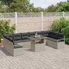 vidaXL Gartensofa-set mit Kissen 11 pcs Hellgrau Poly-Rattan