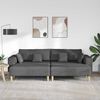 vidaXL Sofa mit Kissen 3 pcs Dunkelgrau Stoff