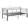 vidaXL Tagesbett Ausziehbar Schwarz Metall 90x200 cm