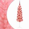 vidaXL K&uuml;nstlicher schlanker Weihnachtsbaum mit Kugeln 150 cm 150 LEDs