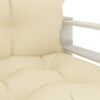 vidaXL Garten-Palettensofa mit Kissen in Creme Holz