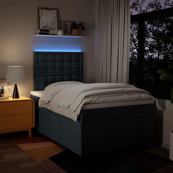 vidaXL Boxspringbett mit Matratze Blau 120x190 cm Stoff