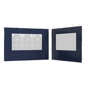 vidaXL Partyzelt-Seitenw&auml;nde 2 St&uuml;ck mit Fenster PE Blau