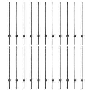 vidaXL Eingebetteter Zaunpfosten 22 Stk. Grau 160 cm
