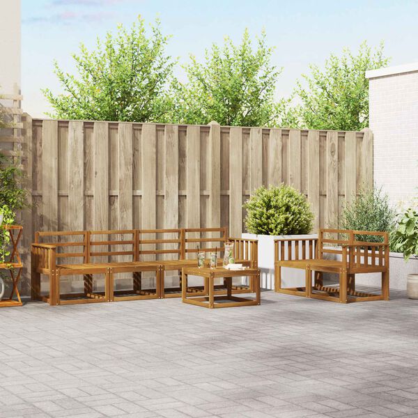 vidaXL Outdoor-Sofagarnitur 7 pcs Natur Massivholz Akazie