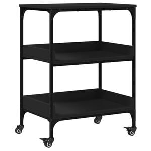vidaXL K&uuml;chenwagen Schwarz 60x41x80,5 cm Holzwerkstoff