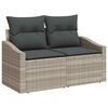 vidaXL Gartensofa-set mit Kissen 3 pcs Hellgrau Poly-Rattan