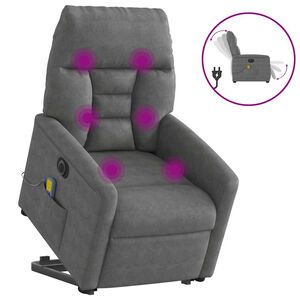 vidaXL Massagesessel Aufstehhilfe Elektrisch Dunkelgrau