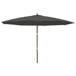 vidaXL Sonnenschirm mit Holzmast Anthrazit 400x273 cm