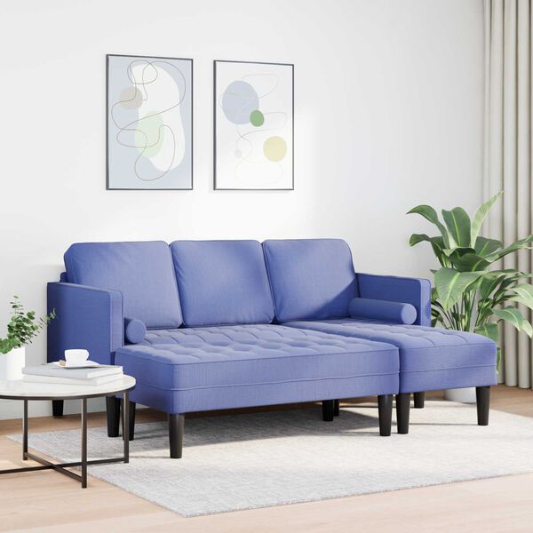 vidaXL Sofa Set mit Kissen 2 pcs Jeans blau Polyester