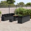 vidaXL Gartensofa-set mit Kissen 12 pcs Schwarz Poly-Rattan