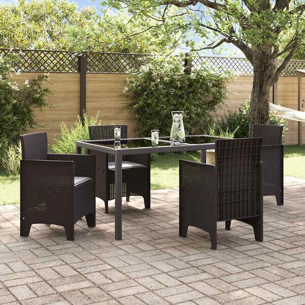 vidaXL Gartenstuhl 4 pcs Braun 53 x 49 x 85 cm PP