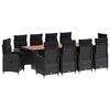 vidaXL Outdoortisch-Set 11 stk. Schwarz Poly-Rattan
