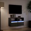 vidaXL TV-Wandschr&auml;nke mit LED-Beleuchtung 2 Stk. Schwarz 41x31x45 cm