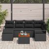 vidaXL Gartensofa-set mit Kissen 7 pcs Schwarz Poly-Rattan