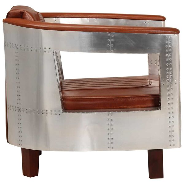 vidaXL Fliegersessel Braun Echtleder