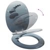 vidaXL Soft-Close Toilettensitz Grau 44 x 38 cm MDF-Platte