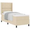 vidaXL Boxspringbett mit Matratze mit Kopfteil Creme 90 x 190 cm Stoff